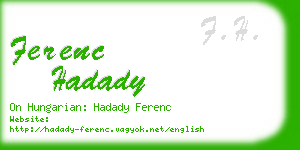 ferenc hadady business card